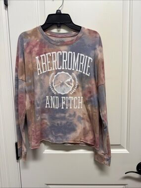 abercrombie kids Tie-Dye Logo Tee in Blush, Blue, Tan
